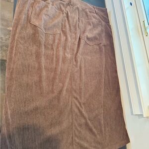 Cider Brown Corduroy Pencil Skirt